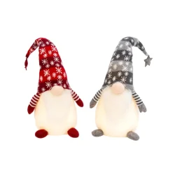 Gerson The Company 2Pk 26"H Lighted Holiday Plush Gnome Figurines Outlet