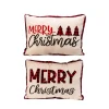Gerson The Company 2Pk 20"L Fabric Embroidered Merry Christmas Pillow New