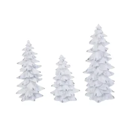Gerson The Company Set Of 3 Resin White Glitter Winter Trees Online
