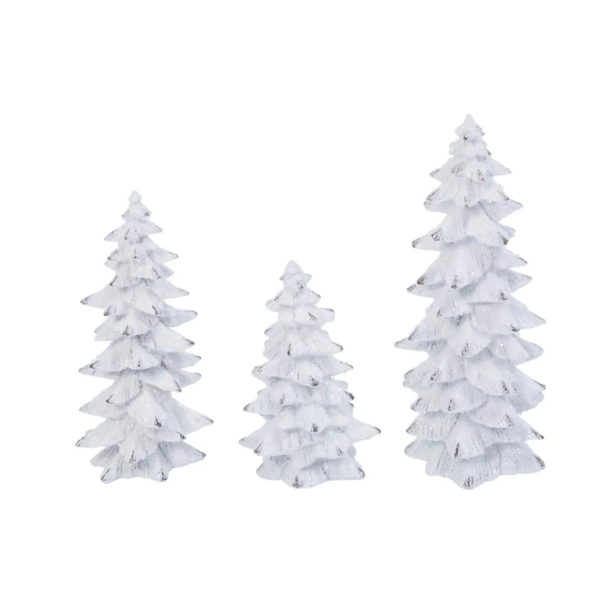 Gerson The Company Set Of 3 Resin White Glitter Winter Trees Online
