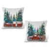 Gerson The Company Set Of 2 16" Lighted Fabric Holiday Design Pillows