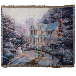 Thomas Kinkade Holiday Woven Tapestry Throw Best
