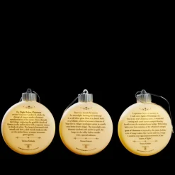 Thomas Kinkade 3-Piece Led Ornaments With Gift Bags New