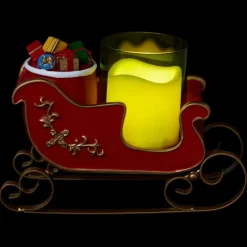 Unmatched Led Sleigh Candle Holder With Flameless Candle New