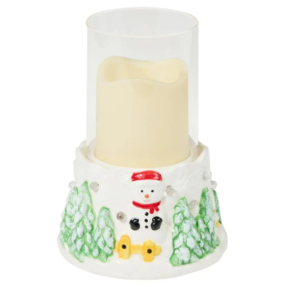 Unmatched Led Snowman Candle Holder With Flameless Candle Outlet