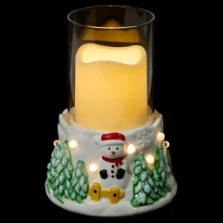 Unmatched Led Snowman Candle Holder With Flameless Candle Outlet
