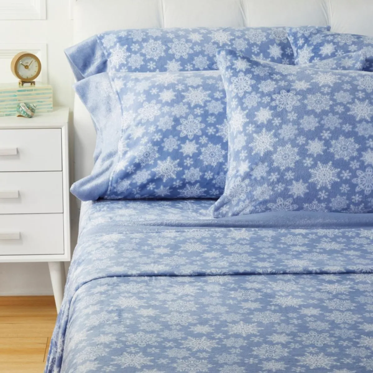 Warm & Cozy Glitter Hem Plush Sheet Set With Extra Pillowcases Best