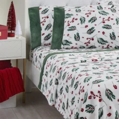 Warm & Cozy Glitter Hem Plush Sheet Set With Extra Pillowcases Best