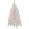 Puleo International White Franklin Fir 4-1/2' Artificial Christmas Tree With Clear Lights Hot