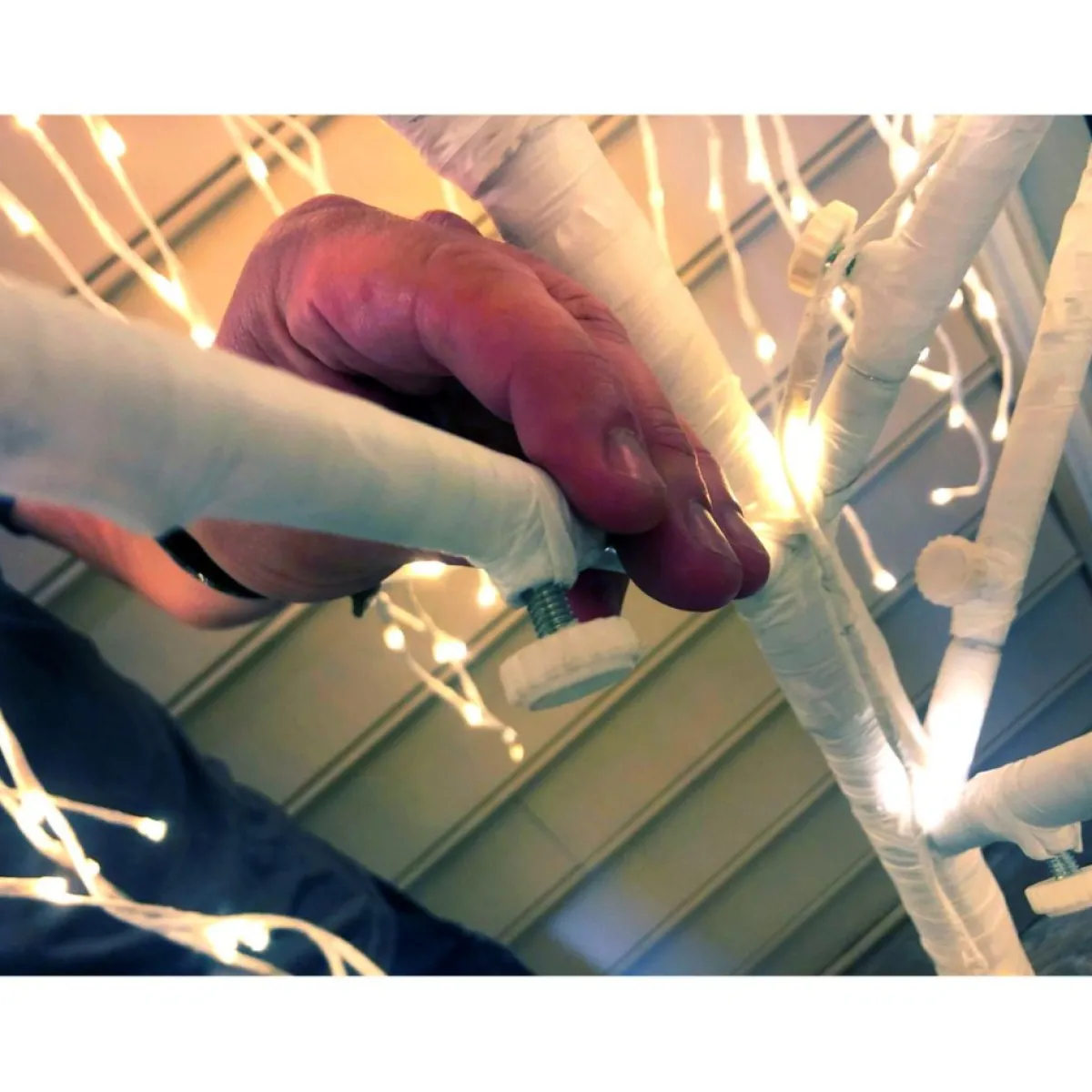 Winter Lane 7' Color Changing Willow Tree White