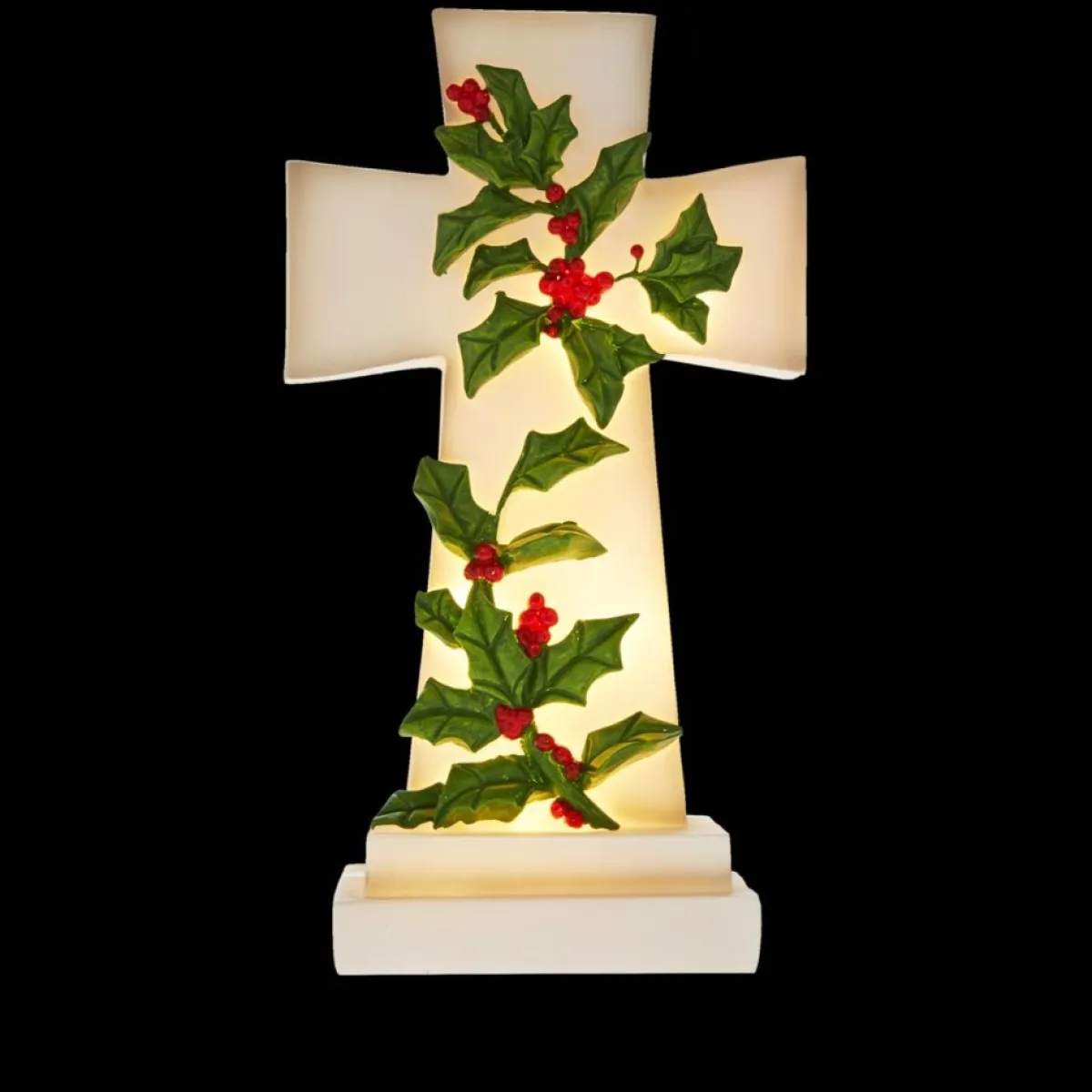 Winter Lane 12" Illuminated Holiday Cross With 6-Hour Timer Best