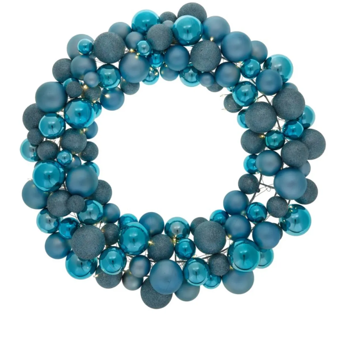 Winter Lane 24" Lighted 60-Led Ornament Wreath With 6-Hour Timer Blue Sale