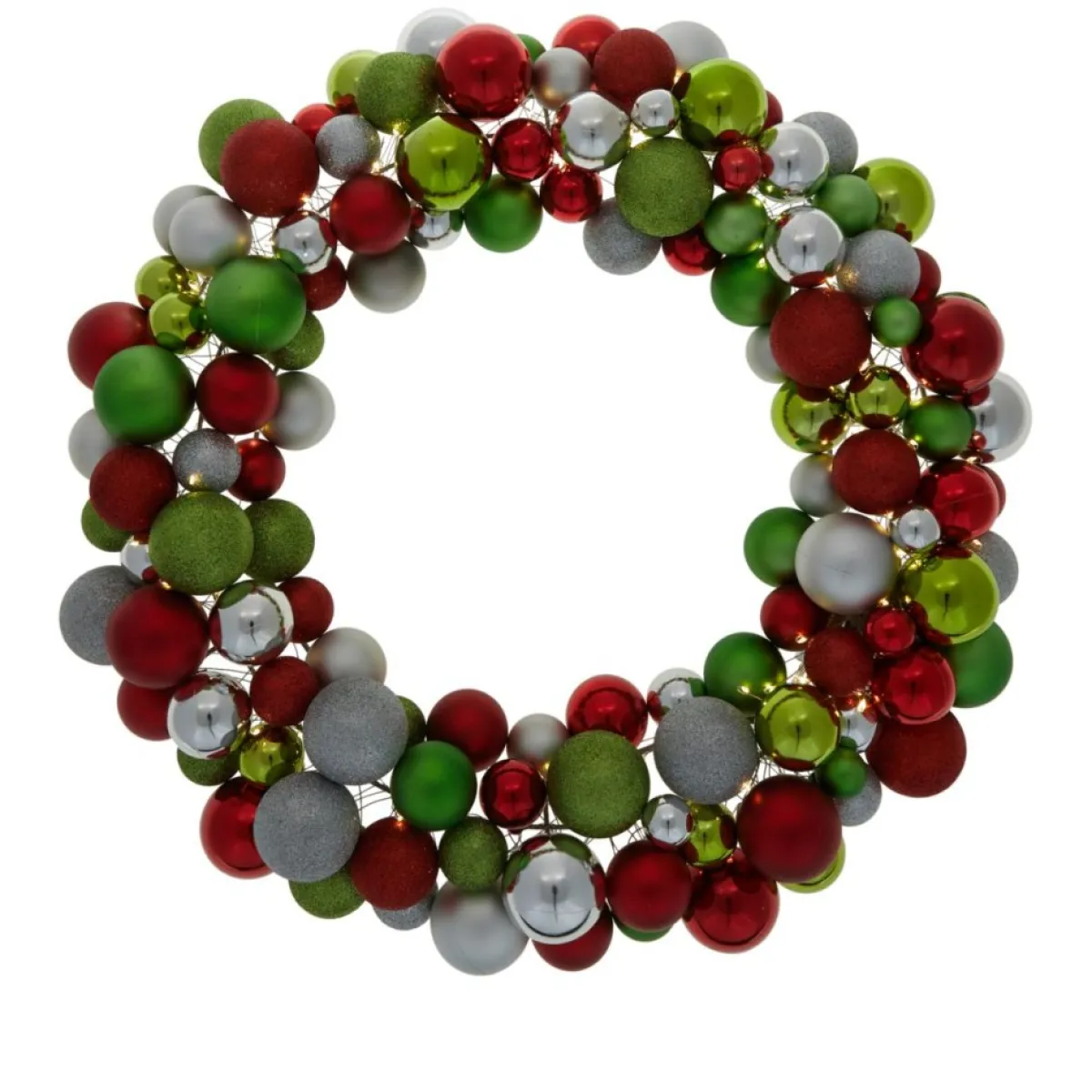 Winter Lane 24" Lighted 60-Led Ornament Wreath With 6-Hour Timer Blue Sale