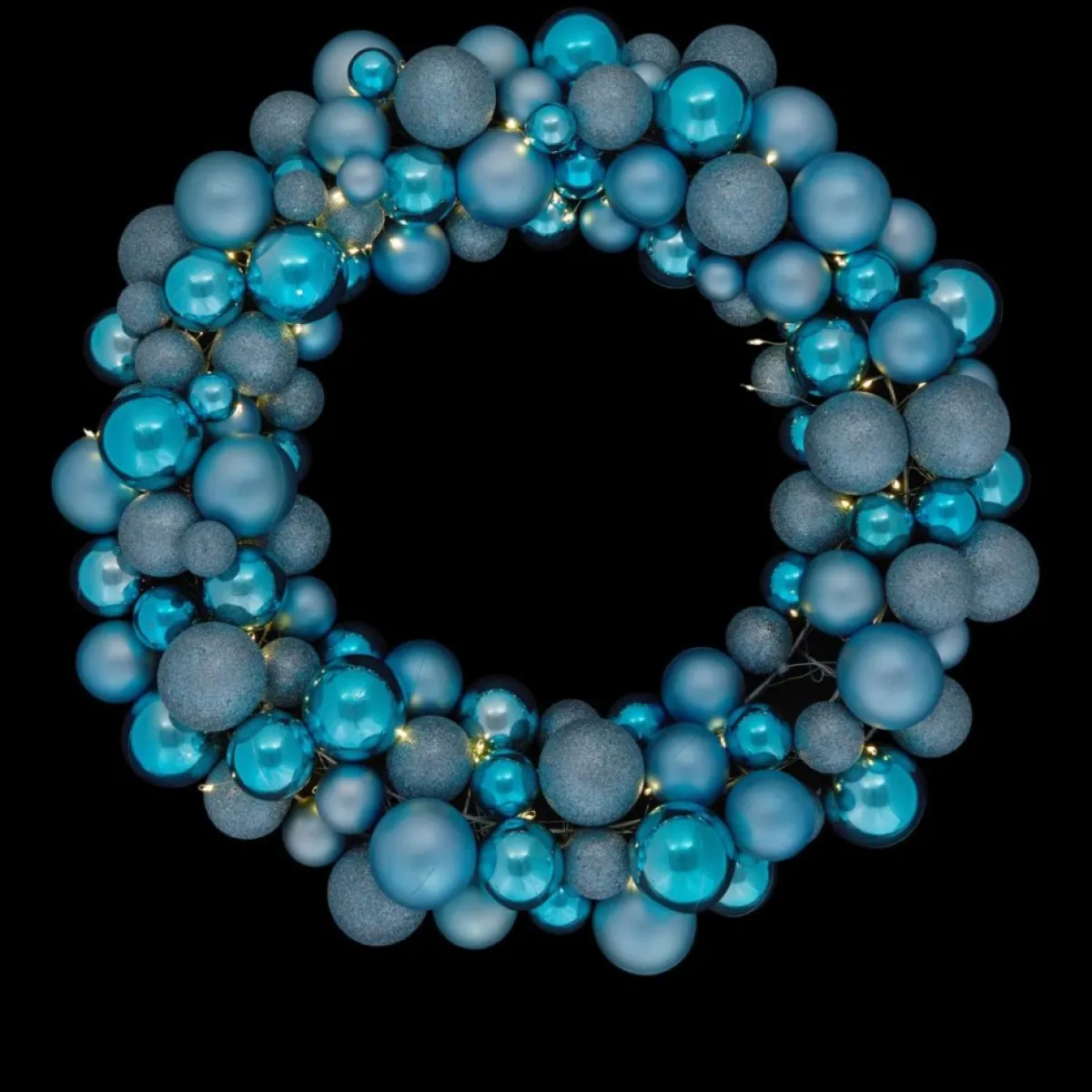 Winter Lane 24" Lighted 60-Led Ornament Wreath With 6-Hour Timer Blue Sale