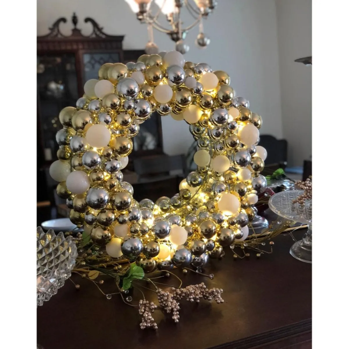 Winter Lane 24" Lighted 60-Led Ornament Wreath With 6-Hour Timer Blue Sale