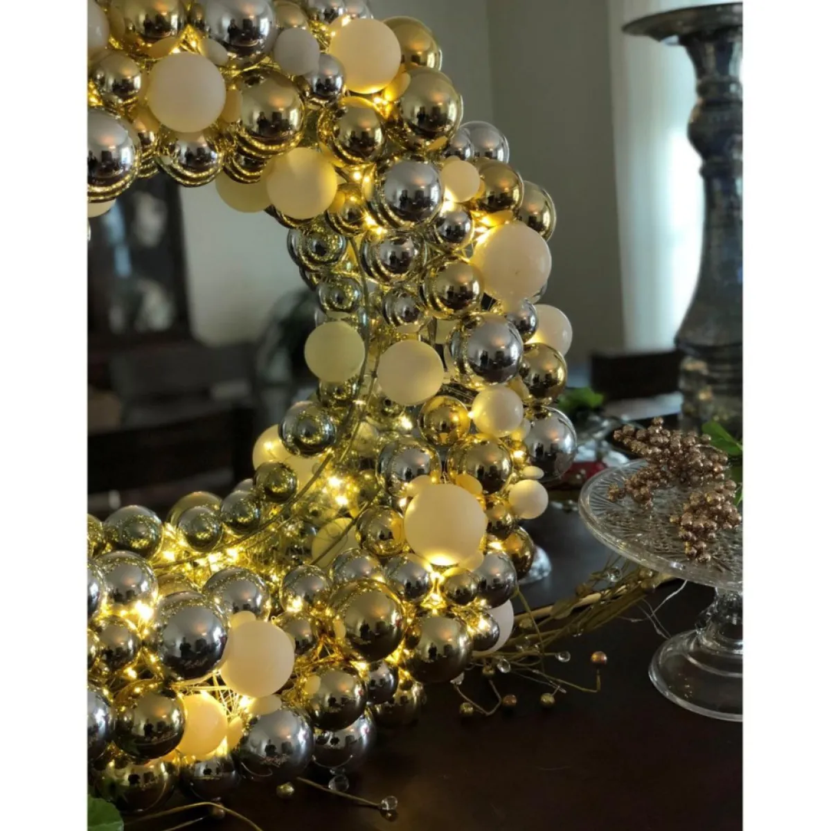 Winter Lane 24" Lighted 60-Led Ornament Wreath With 6-Hour Timer Blue Sale