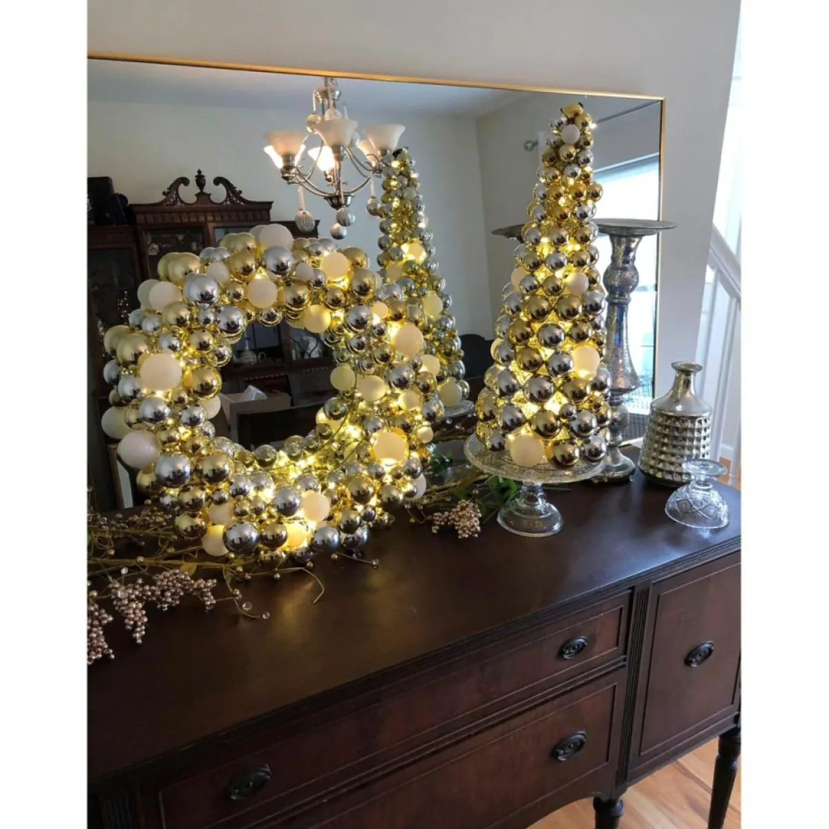 Winter Lane 24" Lighted 60-Led Ornament Wreath With 6-Hour Timer Blue Sale