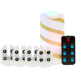 Winter Lane Holiday Glitter Projector Candle With Remote Hot