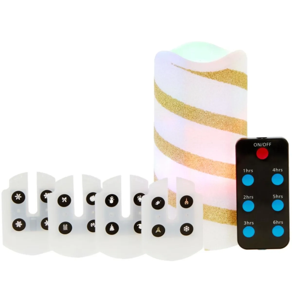 Winter Lane Holiday Glitter Projector Candle With Remote Hot