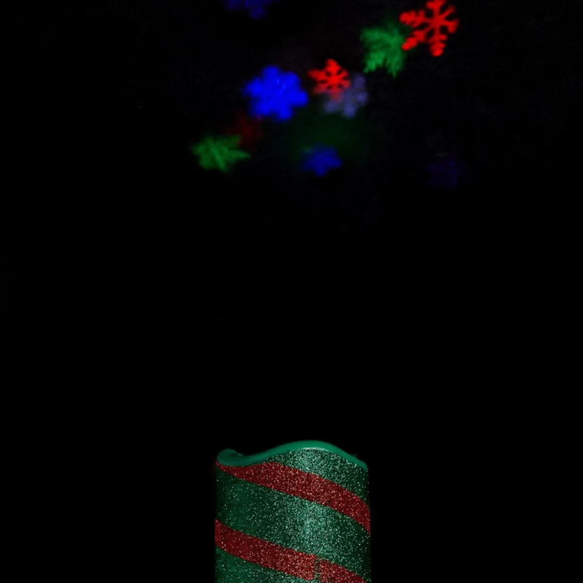 Winter Lane Holiday Glitter Projector Candle With Remote Hot