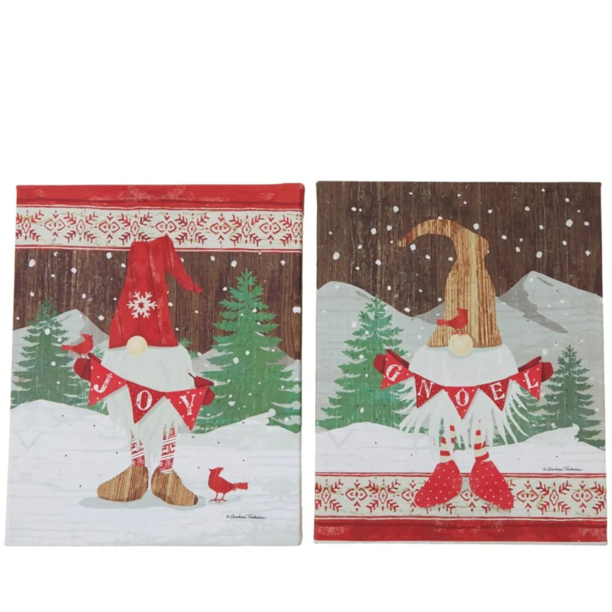Winter Lane Illuminated Holiday Gnomes Canvas - 2-Pack Hot