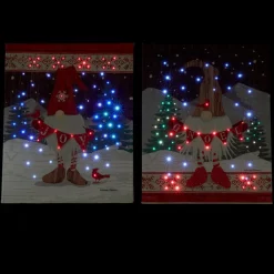 Winter Lane Illuminated Holiday Gnomes Canvas - 2-Pack Hot