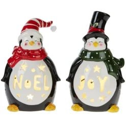 Winter Lane Illuminated Holiday Belly Figures 2-Pack New