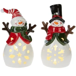 Winter Lane Illuminated Holiday Belly Figures 2-Pack New