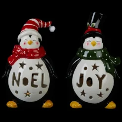 Winter Lane Illuminated Holiday Belly Figures 2-Pack New