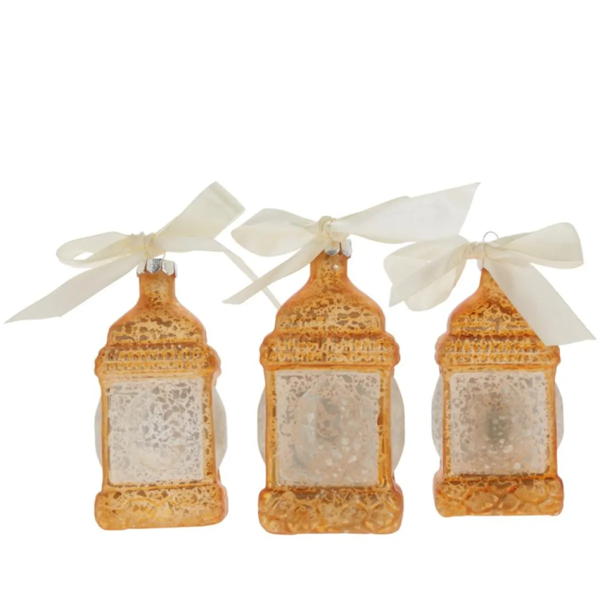 Winter Lane Mini Lantern Glass Ornaments With Gift Bags - Set Of 3 Hot