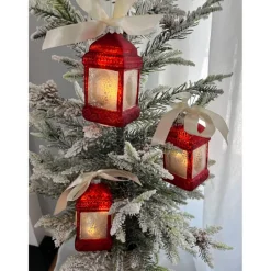 Winter Lane Mini Lantern Glass Ornaments With Gift Bags - Set Of 3 Hot