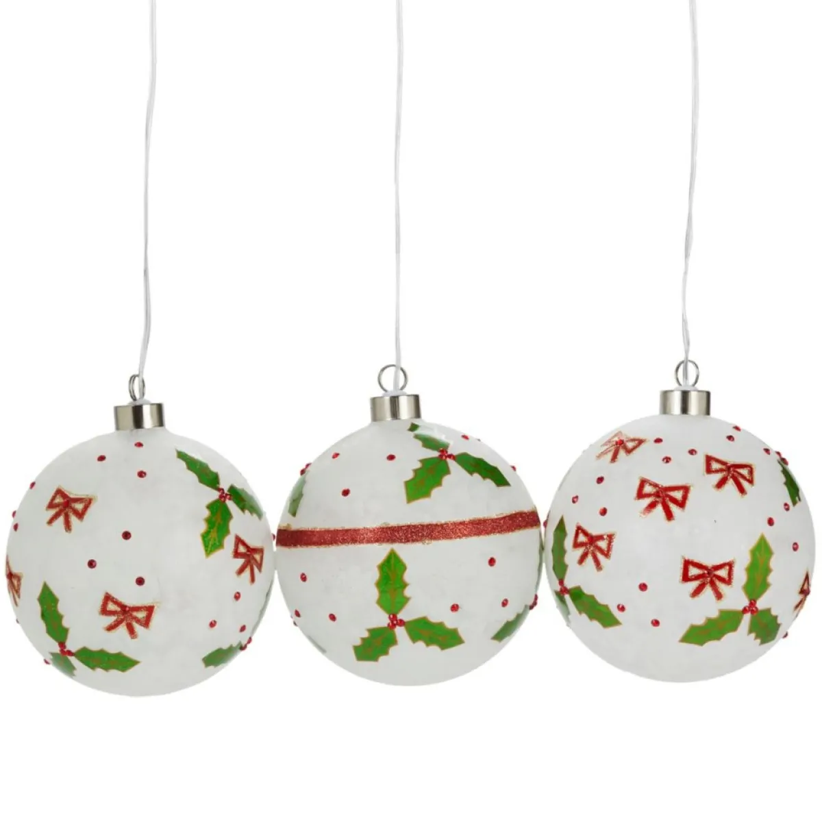 Winter Lane Oversized Led Ornaments With Timer - Set Of 3 Online
