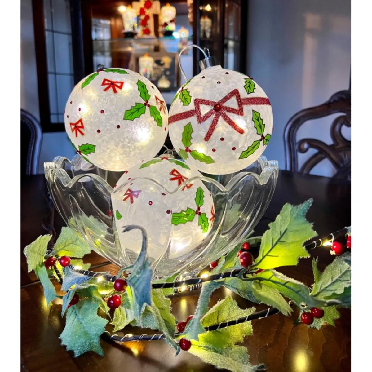 Winter Lane Oversized Led Ornaments With Timer - Set Of 3 Online