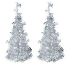 Winter Lane 2-Pack 2' Pop-Up Tinsel Holiday Trees Hot
