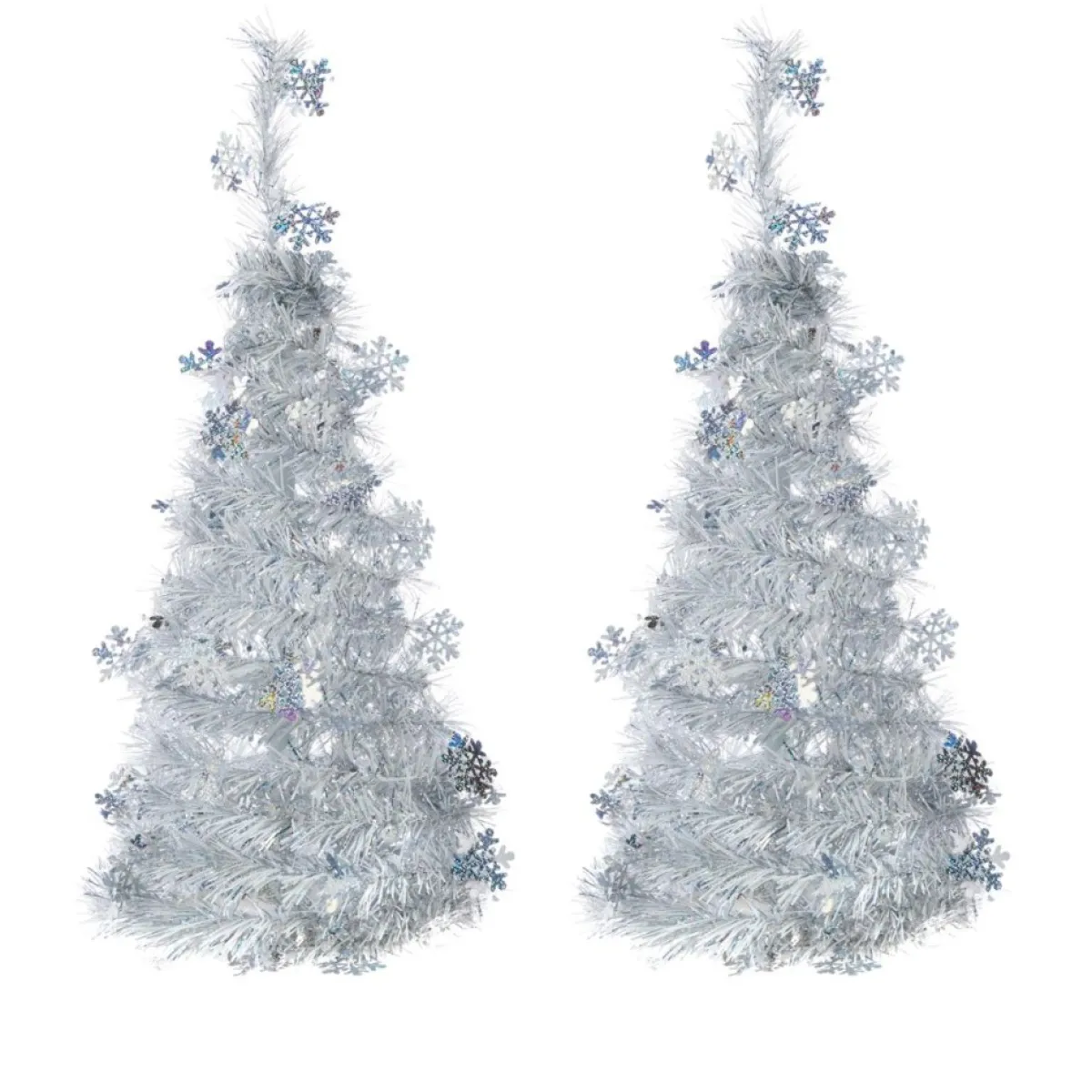 Winter Lane 2-Pack 2' Pop-Up Tinsel Holiday Trees Hot