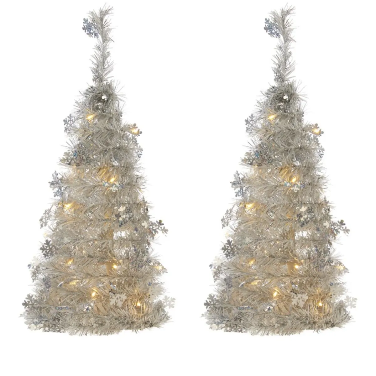 Winter Lane 2-Pack 2' Pop-Up Tinsel Holiday Trees Hot