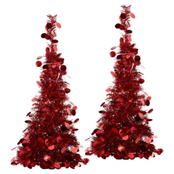 Winter Lane 2-Pack 2' Pop-Up Tinsel Holiday Trees Hot