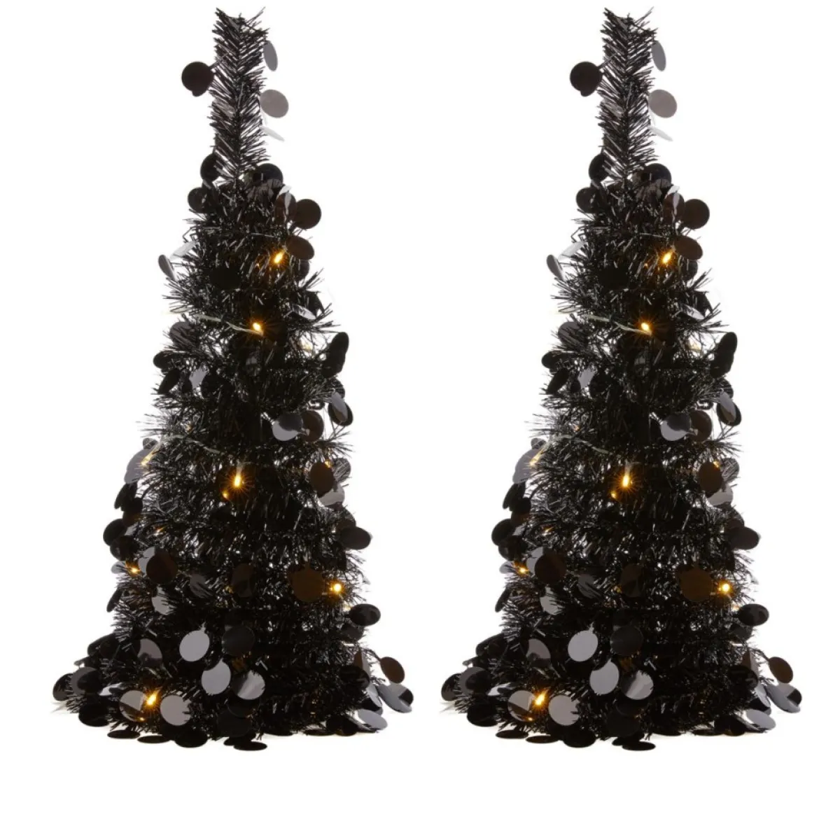 Winter Lane 2-Pack 2' Pop-Up Tinsel Holiday Trees Hot