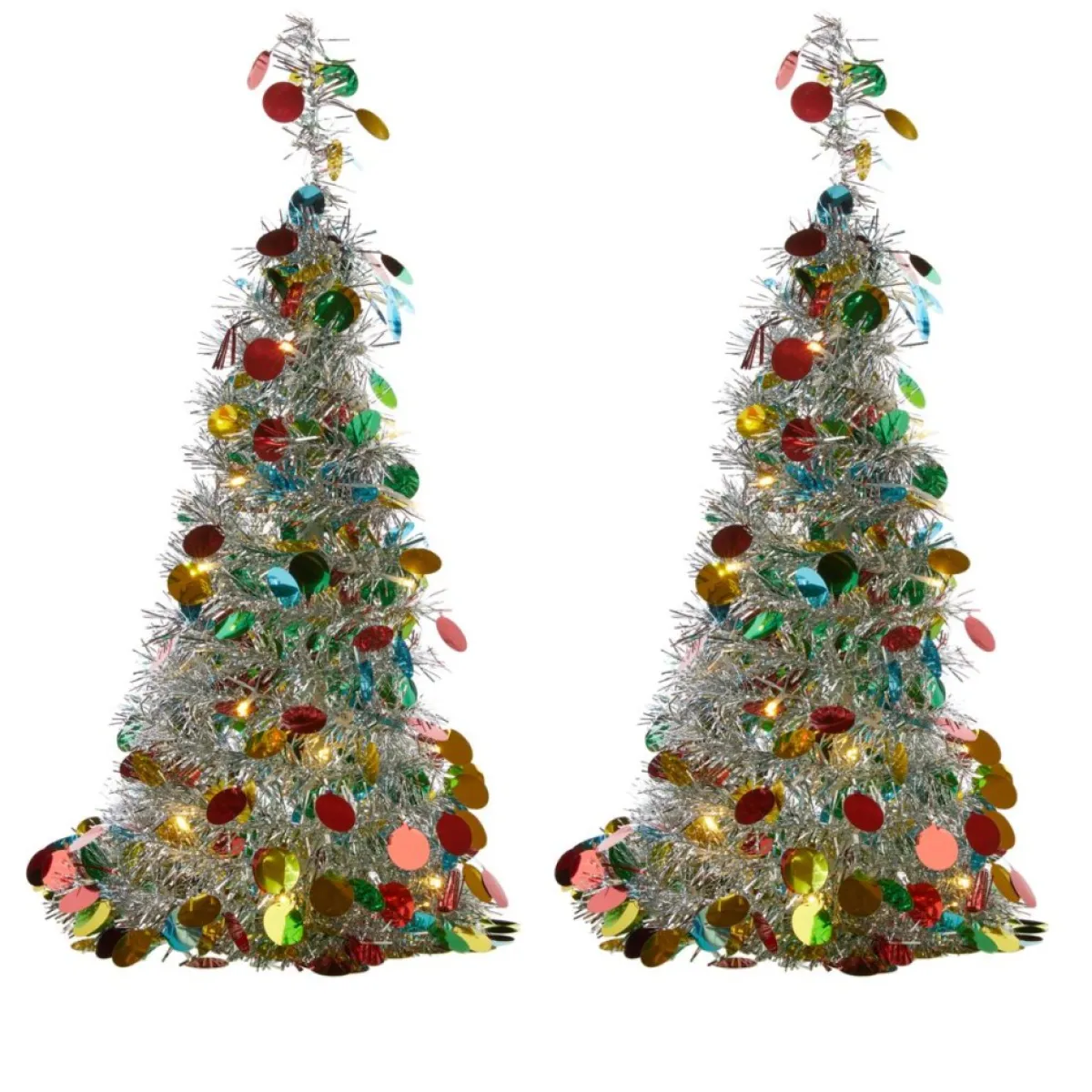 Winter Lane 2-Pack 2' Pop-Up Tinsel Holiday Trees Hot