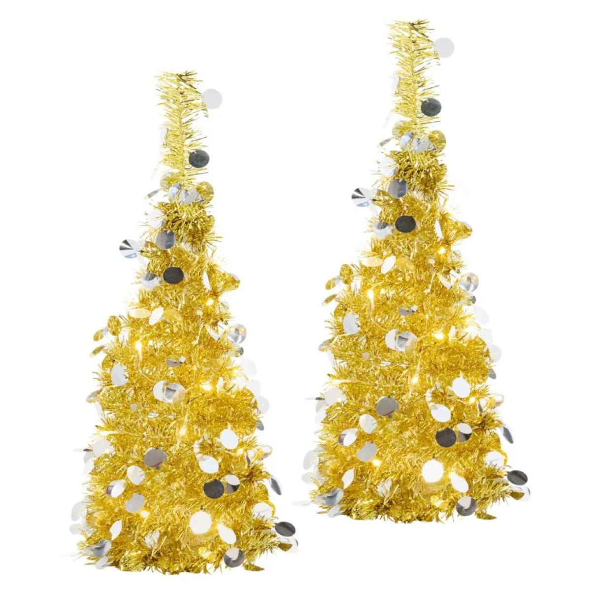 Winter Lane 2-Pack 2' Pop-Up Tinsel Holiday Trees Hot