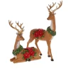 Winter Lane 2-Piece Illuminated Reindeer With Poinsettias Brown Clearance