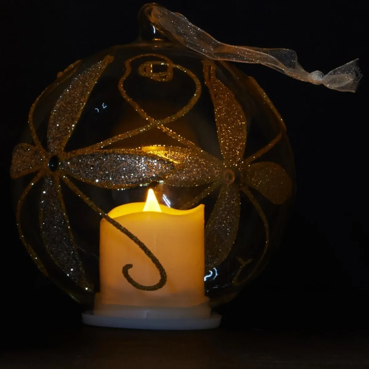 Winter Lane Set Of 3 Glass Ornaments With Flameless Votive Red/Green Online