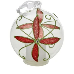 Winter Lane Set Of 3 Glass Ornaments With Flameless Votive Red/Green Online