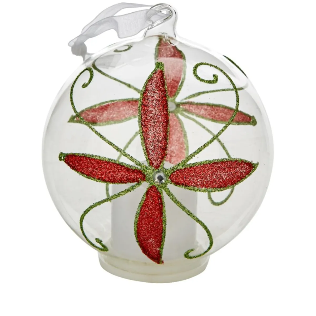 Winter Lane Set Of 3 Glass Ornaments With Flameless Votive Red/Green Online