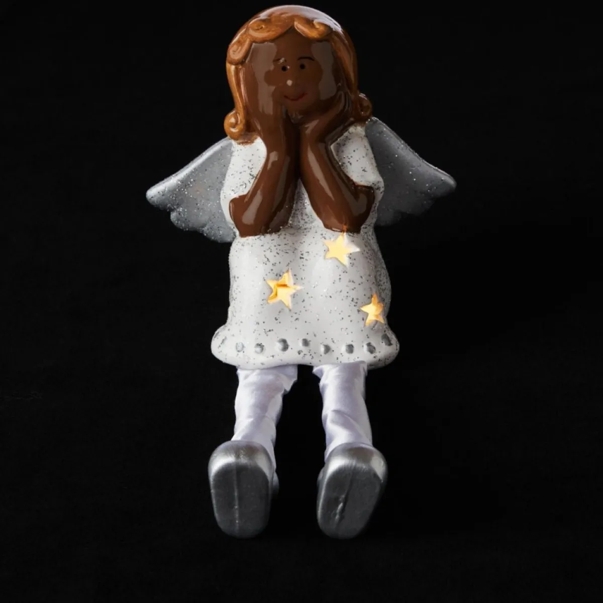 Winter Lane Set Of 3 Illuminated Dangle Sitters Best