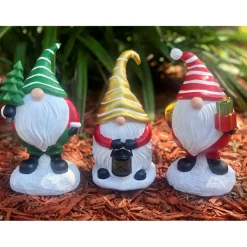 Winter Lane Set Of 3 Led Holiday Gnomes With 4-Hour Timers Online