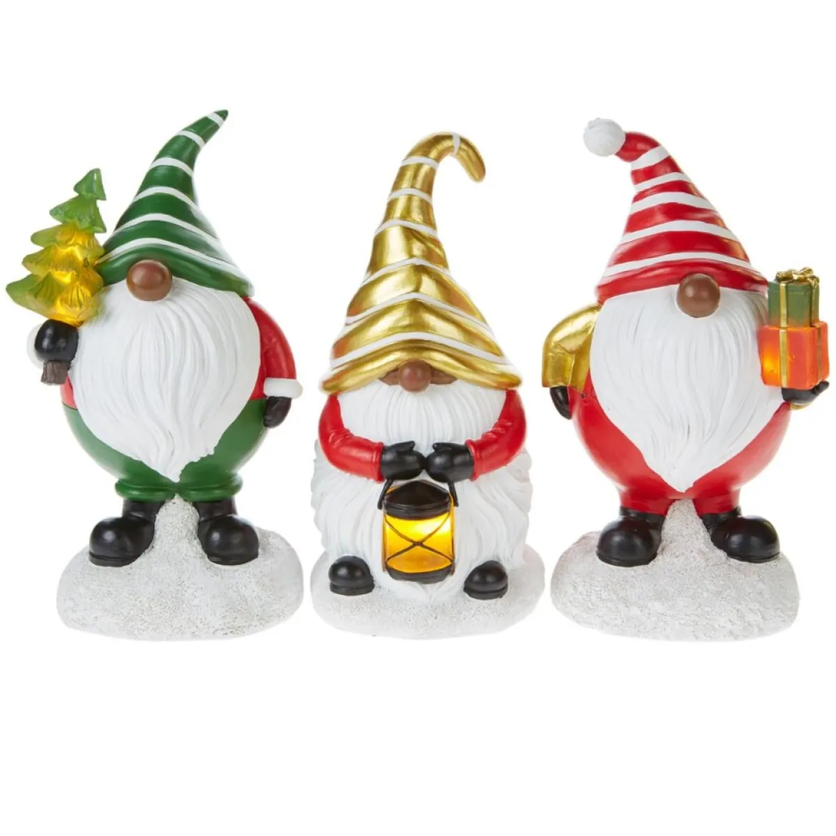 Winter Lane Set Of 3 Led Holiday Gnomes With 4-Hour Timers Online