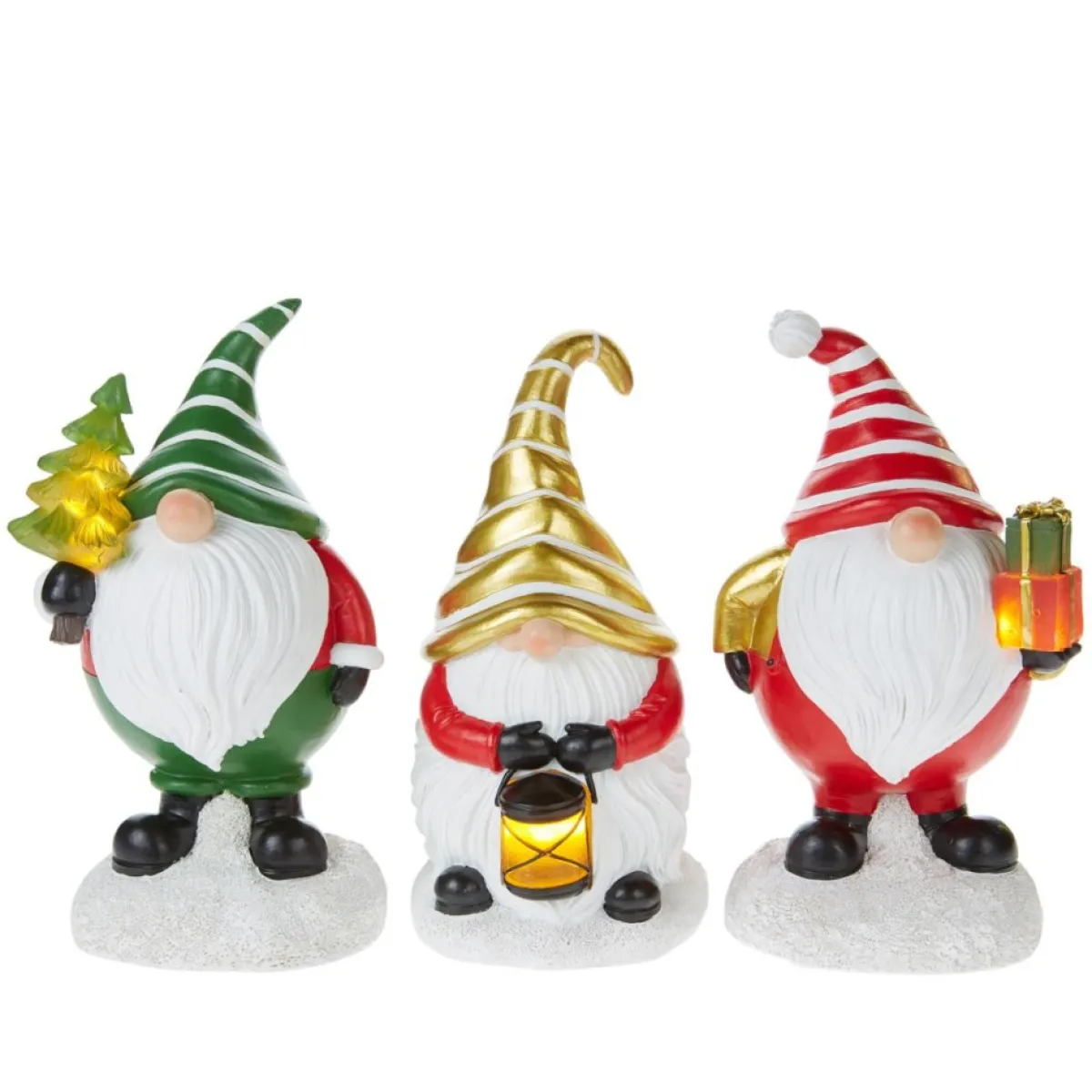 Winter Lane Set Of 3 Led Holiday Gnomes With 4-Hour Timers Online