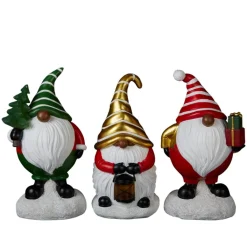 Winter Lane Set Of 3 Led Holiday Gnomes With 4-Hour Timers Online