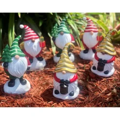 Winter Lane Set Of 3 Led Holiday Gnomes With 4-Hour Timers Online